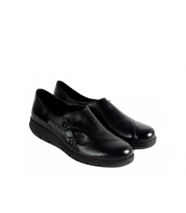 Γυναικείο παπούτσι μαύρο δερμάτινο
